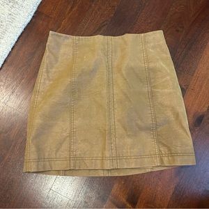 Free people vegan suede brown mini skirt